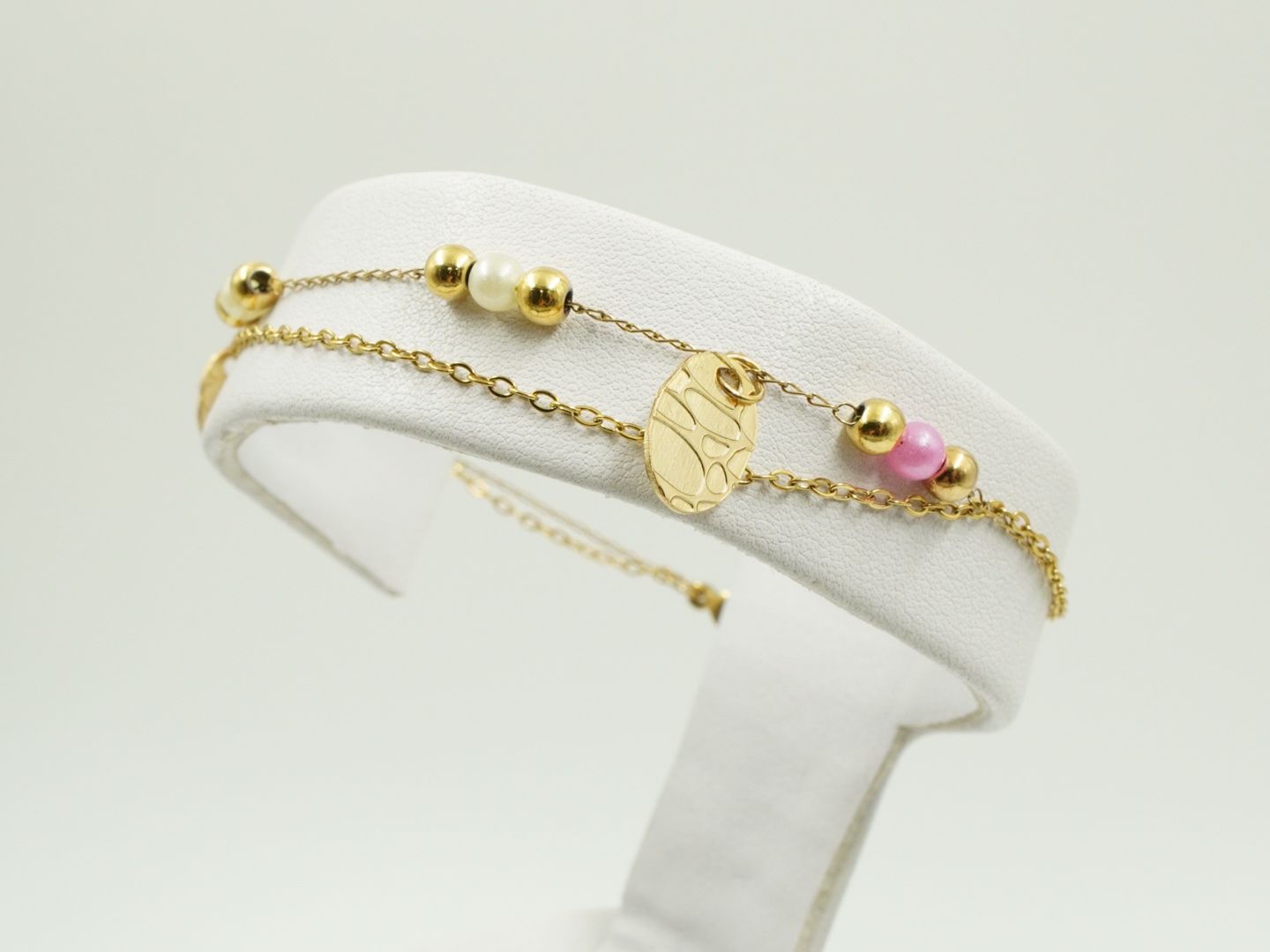 Pulsera Acero Rosada Ovalo